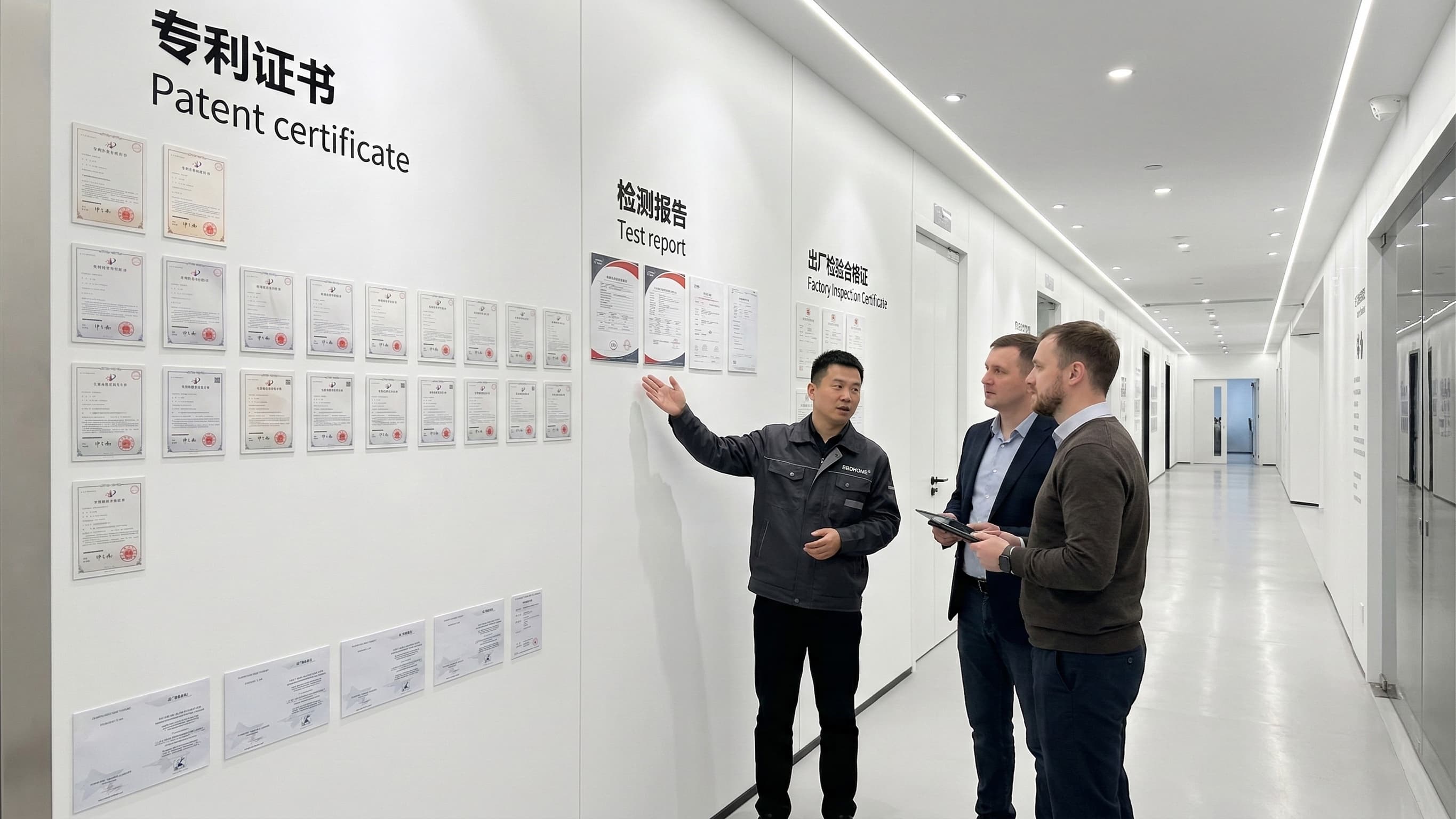 Фото фабрики и команды с сертификатами ISO 9001:2015, SGS и CE